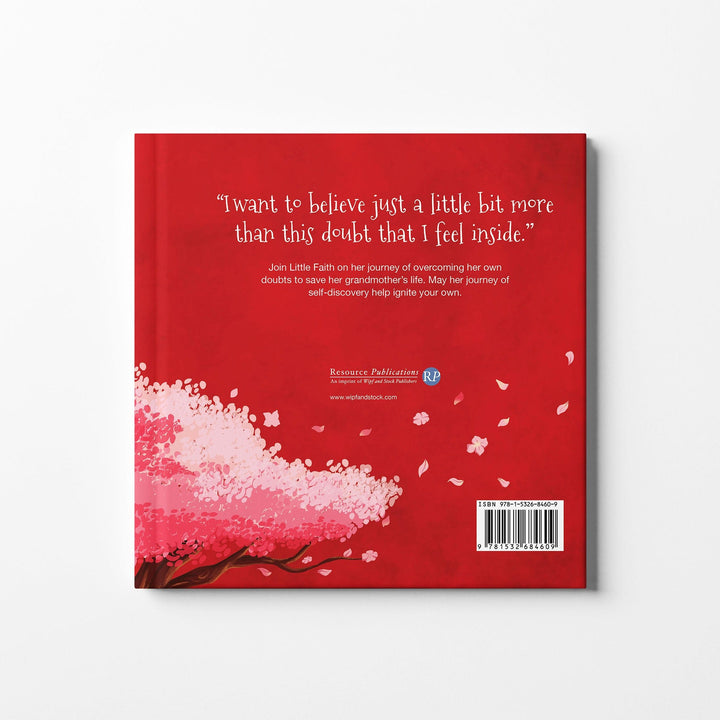 Back cover of award-winning children's book Little Faith