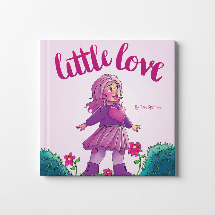 Cover of children's book Little Love with a girl who has a big heart 
