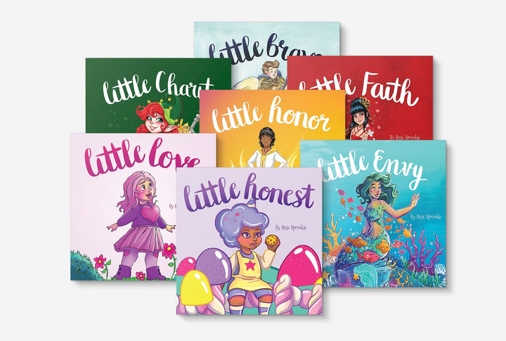 Seven children's books of the Little Virtues series in softcover